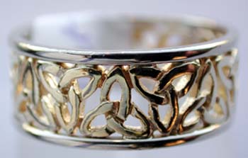 platinum and gold trinity knot ring